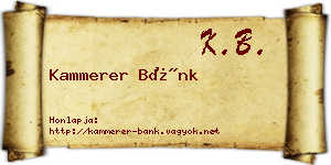 Kammerer Bánk névjegykártya
